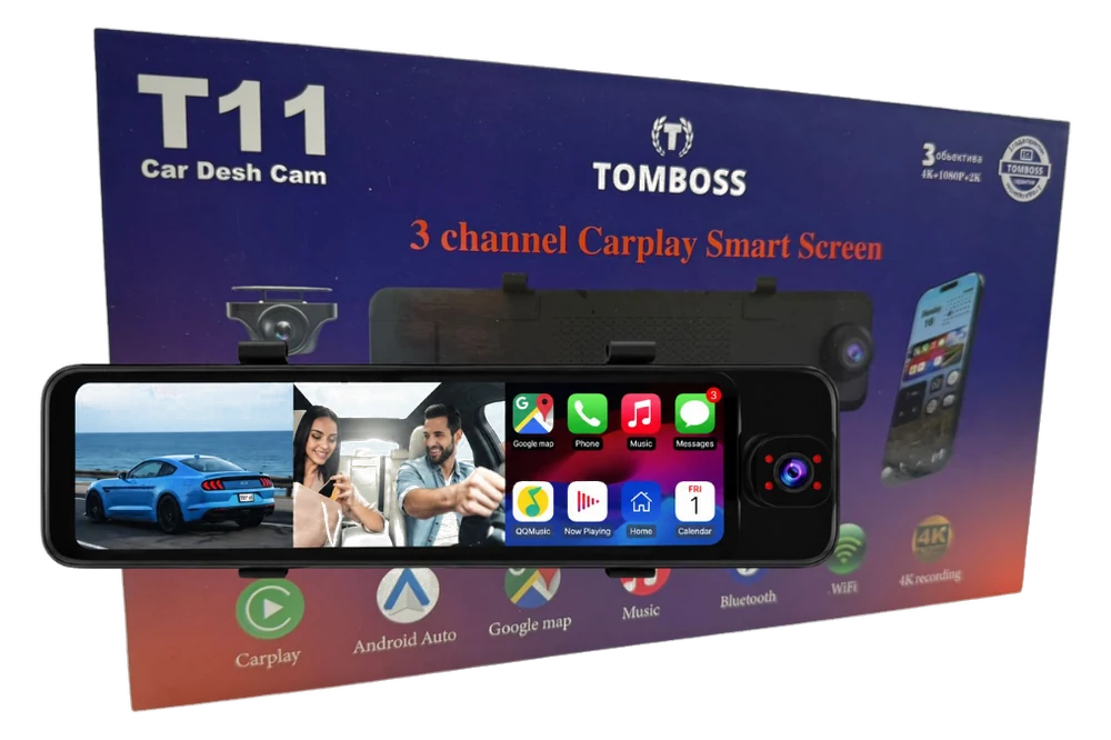 12" DVR CAR PLAY RETROVISOR